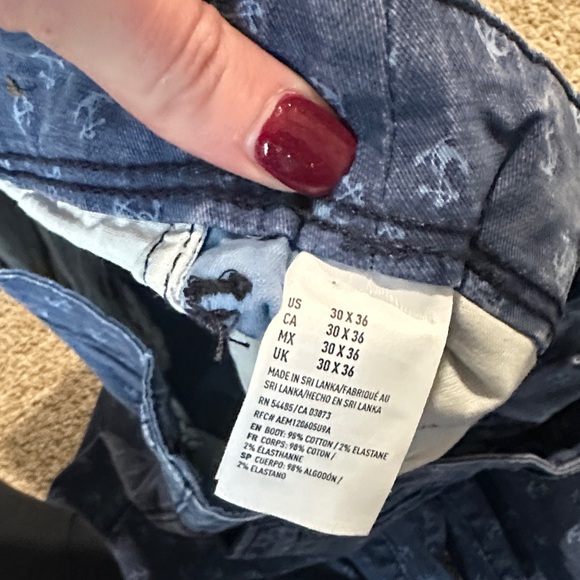 American Eagle Outfitters Blue nautical pants anchor 30/36 - Picture 4 of 7